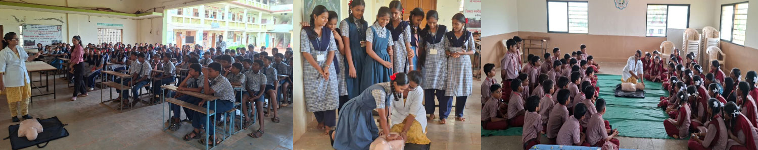 विद्यार्थ्यांना सीपीआरचे प्रत्यक्ष प्रशिक्षण